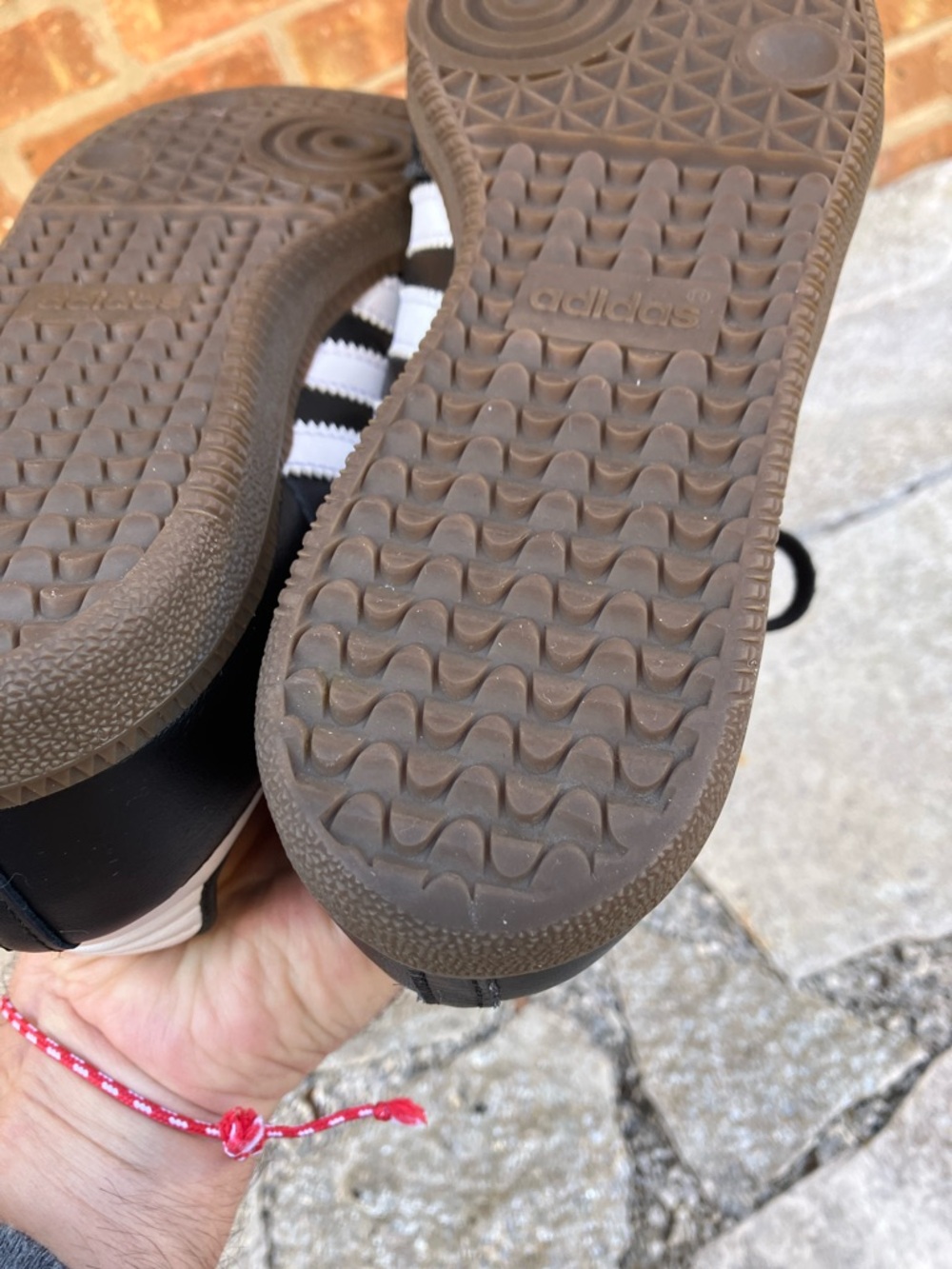 adidas Samba OG Black with White Stripes and Brown Gum Sole - Picture 11 of 17